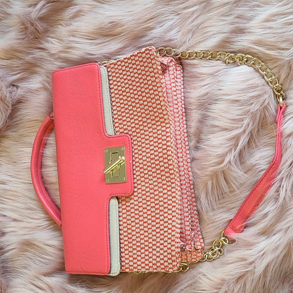 Olivia&Joy Coral and Beige Pocketbook